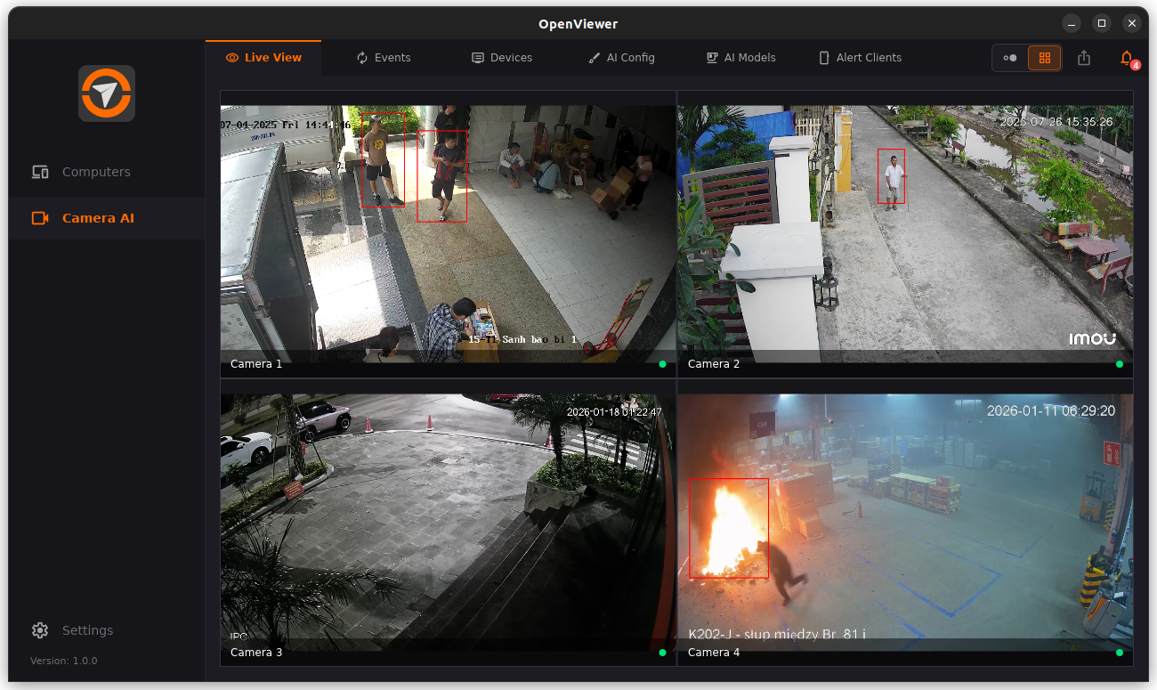 AI Vision Multi-Stream Monitor