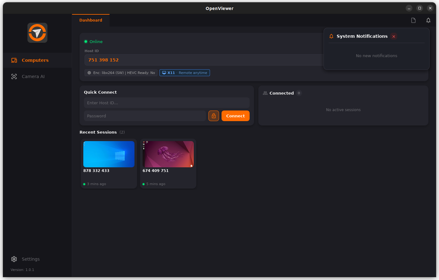 Control Center Dashboard